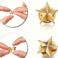 Stars Enamel Hat Pins 2 pack Red Gold Alloy Hat Jewellery 