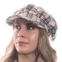 Tweed Baker Boy Hat Newsboy Cap Sand Check Shelby Hat
