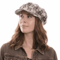 Tweed Baker Boy Hat Newsboy Cap Sand Check Shelby Hat