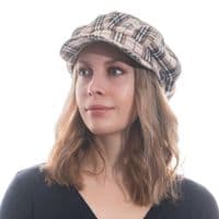 Tweed Baker Boy Hat Newsboy Cap Sand Check Shelby Hat