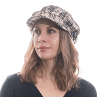 Tweed Baker Boy Hat Newsboy Cap Sand Check Shelby Hat