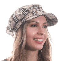 Tweed Baker Boy Hat Newsboy Cap Sand Check Shelby Hat