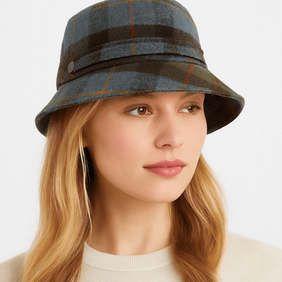 Tweed Bucket Hat Olive Tweed Womens Hat by CRAGGI