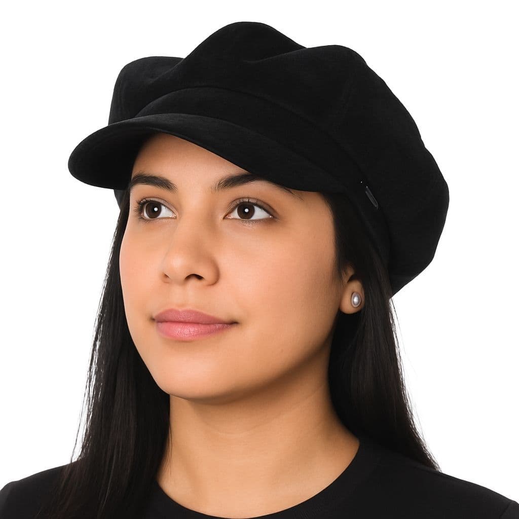 Velvet Baker Boy Cap Newsboy Hat Black Velvet Hat display picture 2