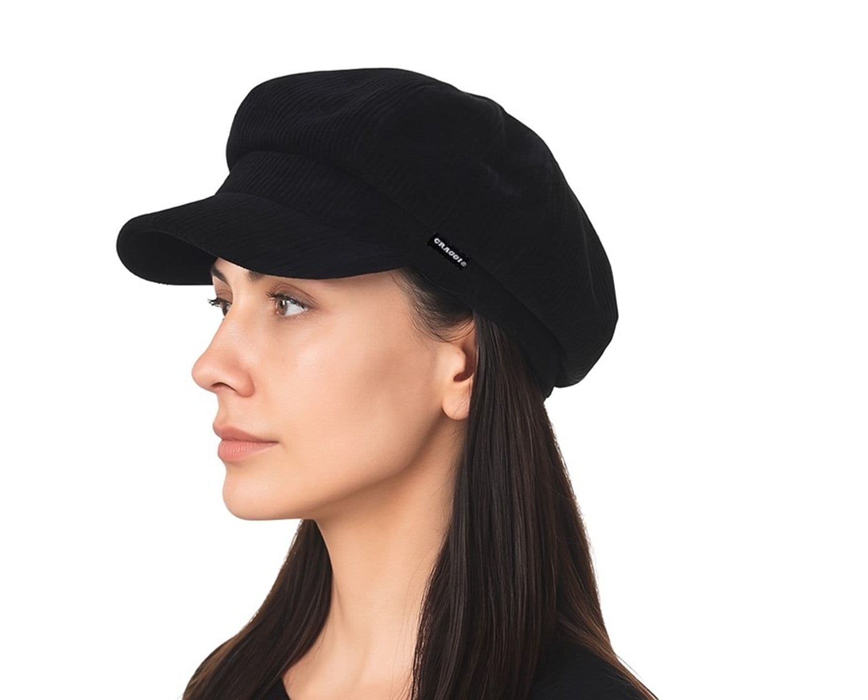 Velvet Baker Boy Cap Newsboy Hat Black Velvet Hat display picture 1