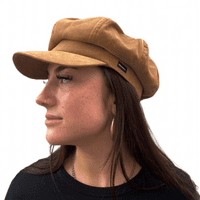 Velvet Baker Boy Hat Gold Brown Velvet Newsboy Cap