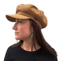 Velvet Baker Boy Hat Gold Brown Velvet Newsboy Cap
