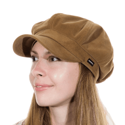 Velvet Baker Boy Hat Newsboy Cap Gold Brown Velvet Hat