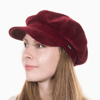 Velvet Baker Boy Hat Red Velvet Newsboy Cap