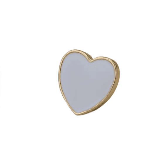 White Love Heart Alloy Brooch Pin Badge Hat Jewellery 