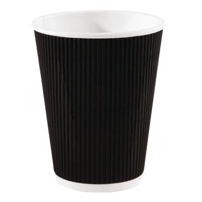 Cup 12oz Black Ripple Wall Paper (500 in a Box)