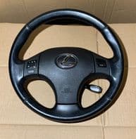 2008 LEXUS IS220 STEERING WHEEL BLACK LEATHER + CRUISE + A/B 06-12 XE20