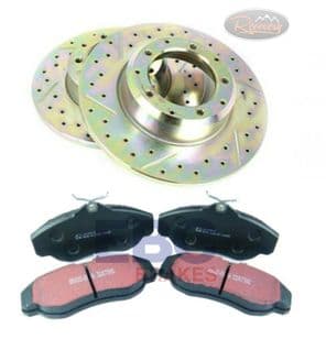 DEFENDER 90 FRONT PERFORMANCE RECOVERY BRAKE DISCS & EBC PADS PBDK14