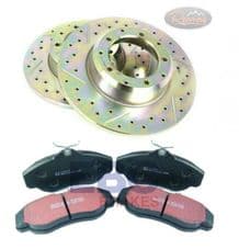 DEFENDER 90 FRONT PERFORMANCE RECOVERY BRAKE DISCS & EBC PADS PBDK14