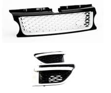 Discovery 3 2004-9  Grey & Silver D4 Design Look Bundle Grille & Vents Hawke brand