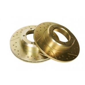 DISCOVERY 3 & 4 - VENTED DRILLED AND GROOVED DISCS - PAIR (SDB000636) - REAR