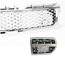 DISCOVERY 4 - AUTOBIOGRAPHY LOOK FRONT GRILLE CHROME WITH CHROME MESH & 3D CHROME MESH VENT