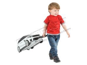 KIDS WHITE RIDE ON TOY CAR & SUITCASE - RANGE ROVER SPORT SVR CONVERTIBLE