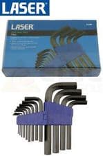 Laser 13 Pce LARGE/JUMBO Hex/Allen Key Set Metric 2mm - 12mm,14mm,17mm,19mm 5786