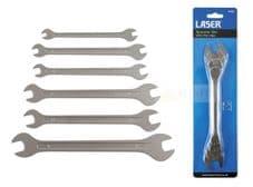 LASER 6 Piece ULTRA THIN Double Open Ended Spanner/Wrench Set 6mm-17mm 6788