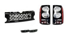 LR DISCOVERY 3 BLACK LED TAIL LIGHTS DISCO 4 LOOK FRONT BLACK GRILLE UPGRADE KIT