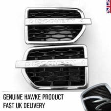 LR Discovery 4 Supercharged Look Chrome with Black 3D Mesh Side Vents