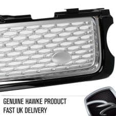Range Rover Vogue 2010-2013- SE Design Style Front Grille Black with Silver & Chrome Trim - HAWKE BRAND