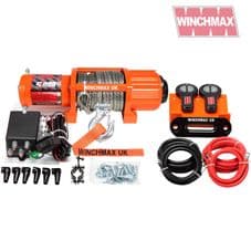 WINCHMAX 5,000LB (2,268KG) ORIGINAL ORANGE 12V WINCH. 15.5M X 5MM DYNEEMA ROPE, 1/4 INCH CLEVIS HOOK