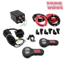 WINCHMAX COMPLETE 12V WINCH CONTROL BOX, HANDLEBAR SWITCH, TWIN WIRELESS REMOTES