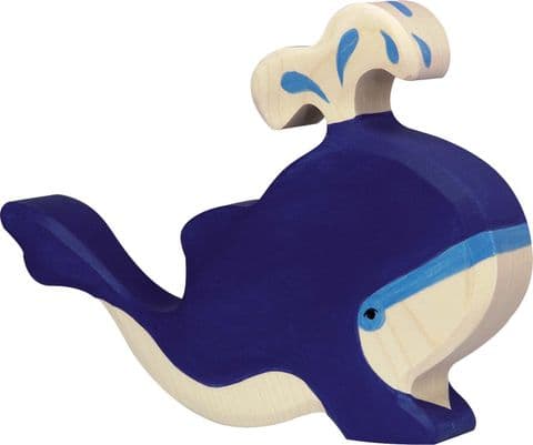 Holztiger Blue Whale with Water Fountain