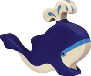 Holztiger Blue Whale with Water Fountain