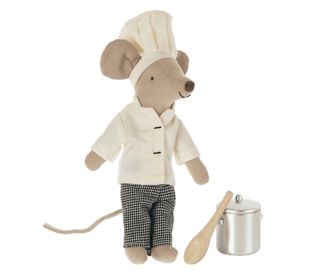 Maileg, Chef Mouse with Soup Pot and Spoon