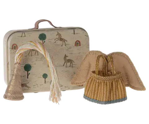 Maileg, Fairy clothes in suitcase, Little sister mouse