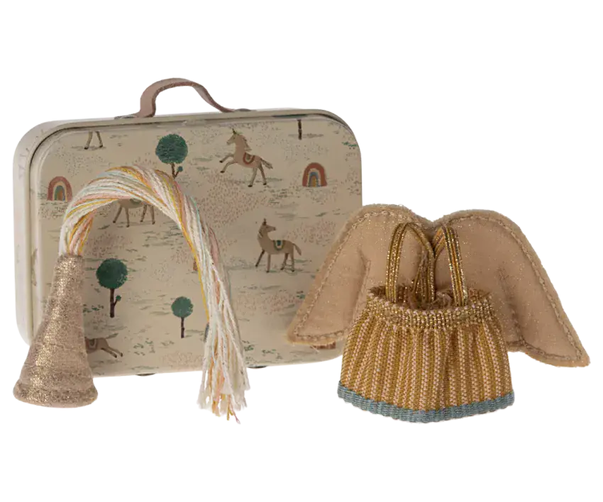 Maileg, Fairy clothes in suitcase, Little sister mouse