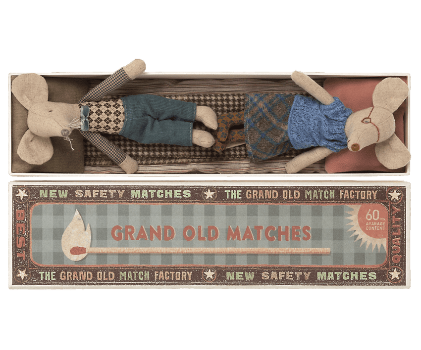 Maileg, Grandma & Grandpa mice in matchbox