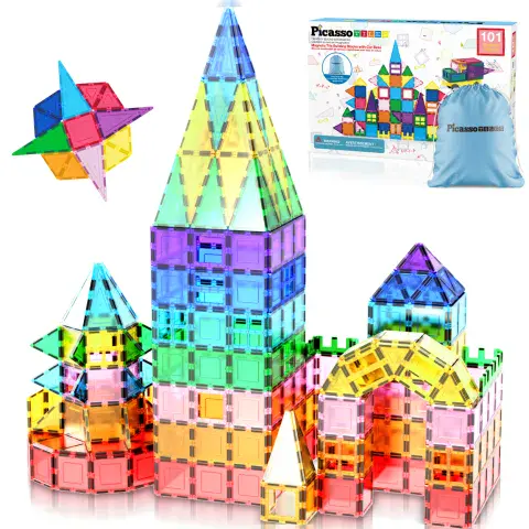 Picasso Tiles, 101pc Magnetic Tile Building Blocks