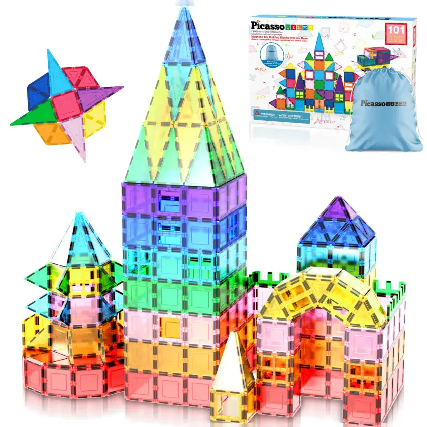 Picasso Tiles, 101pc Magnetic Tile Building Blocks