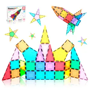 Picasso Tiles, 32 Piece Magnetic Rocket Tileset