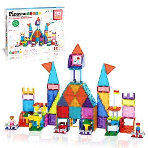Picasso Tiles, 353 Piece Magnetic Brick Tile Combo Set