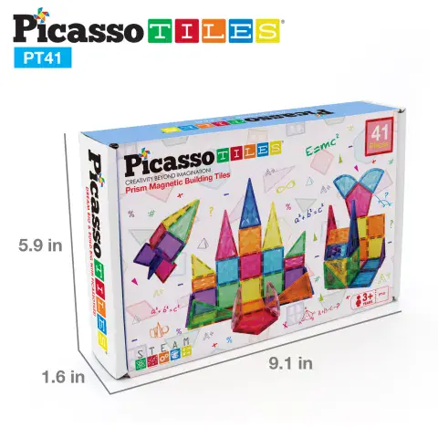 Picasso Tiles 41 Piece Prism Magnetic Building Block Set