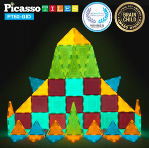 Picasso Tiles, 60 Piece Glow in the Dark Tileset