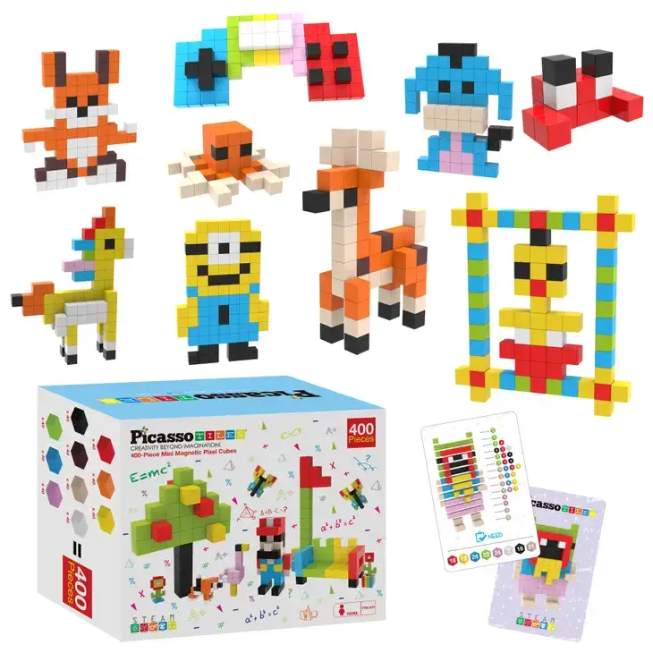 Picasso Tiles, Mini Magnetic Cubes - 400pc