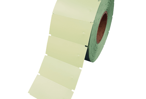 Non-Adhesive Parts Tags (Punched hole) 2000 per roll - Green