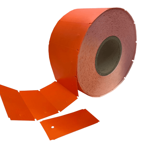 Non-Adhesive Parts Tags (Punched hole) 2000 per roll - Red