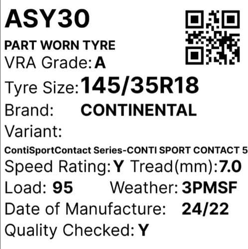 Premium - Tyre Labels 4" x 2" (10.16 x 5.08 cm) - Inside & Outside Storage - 1,000