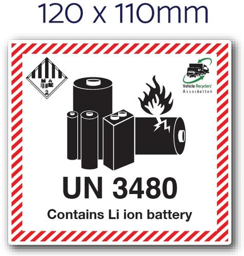 VRA Lithium Battery Label 3480