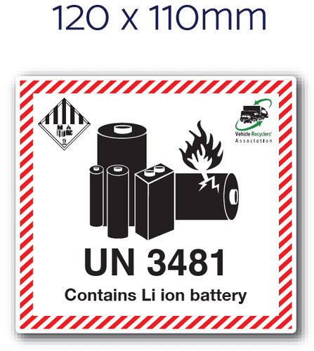 VRA Lithium Battery Label 3481