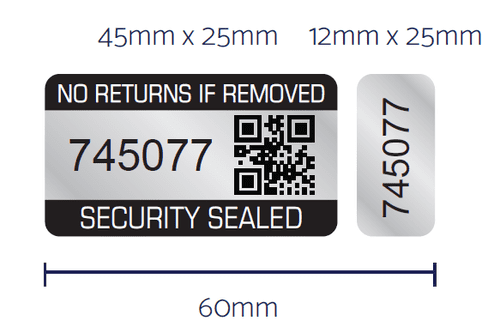 VRA - Serialised Void label - 2 Part