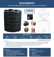 15,000 Litre Water Tank - Potable