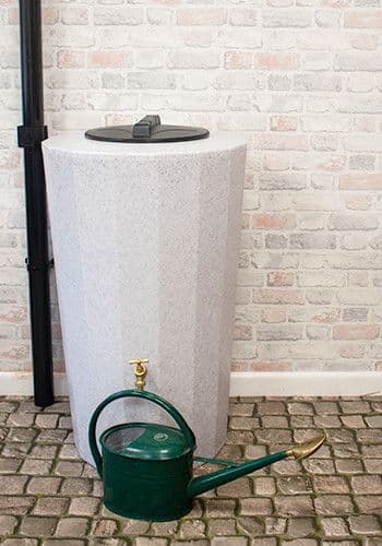 185 Litre Water Butt  White Marble Midi Metro
